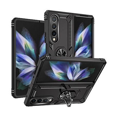 Samsung Galaxy Z Fold 4 Çift Katmanlı ve Yüzüklü Tam Koruma Vega Premium Kılıf