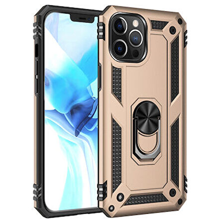 iPhone 12 Pro Çift Katmanlı ve Yüzüklü Tam Koruma Vega Premium Kılıf