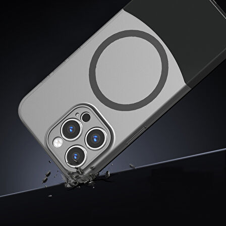 İphone 15 Pro Ultra İnce Yapılı Çift Renkli Duble Magsafe Sert Silikon Kapak