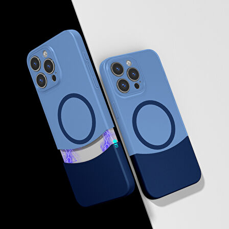İphone 15 Pro Ultra İnce Yapılı Çift Renkli Duble Magsafe Sert Silikon Kapak