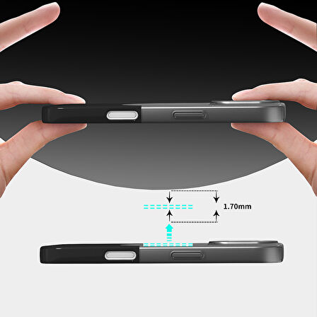 İphone 16 Plus Ultra İnce Yapılı Çift Renkli Duble Magsafe Sert Silikon Kapak