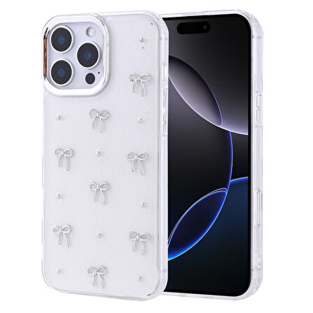 iPhone 16 Pro Max Kılıf Simli Kamera Çerçveli ve Mini Fİgür Desenli Ultra Koruma Sağlayan Kutup Sert Silikon Kapak