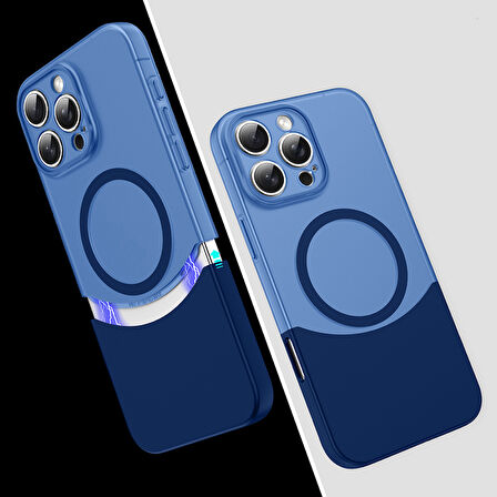 İphone 16 Pro Max Ultra İnce Yapılı Çift Renkli Duble Magsafe Sert Silikon Kapak
