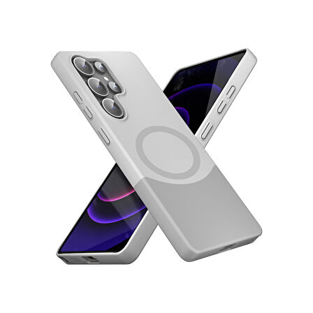 Galaxy S24 Ultra Ultra İnce Yapılı 2 Parçalı Forta Magsafe Sert Silikon Kapak