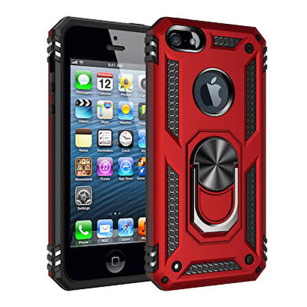 iPhone 5 Kılıf Tam Koruma Çift Katmanlı İbiza Sert Silikon Kapak