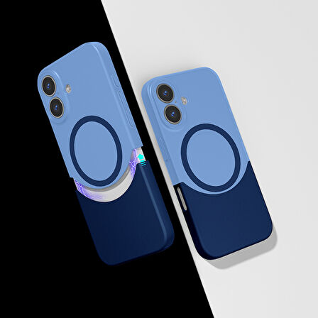 İphone 16 Plus Kılıf Magsafe Özellikli Ultra İnce Yapılı 2 Parçalı Sert Premium Kapak RYC/Duble