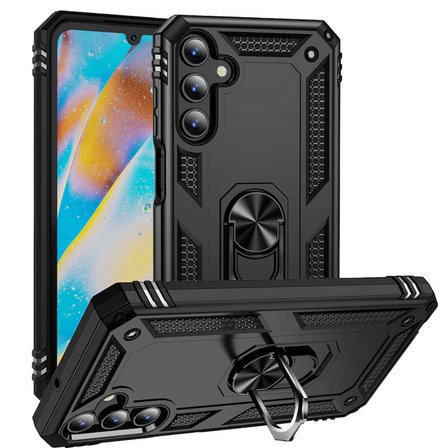 Samsung Galaxy A15 Çift Katmanlı ve Yüzüklü Tam Koruma Vega Premium Kılıf