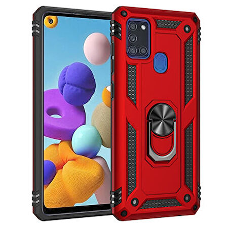 Samsung Galaxy A21S Kılıf Tam Koruma Çift Katmanlı İbiza Sert Silikon Kapak