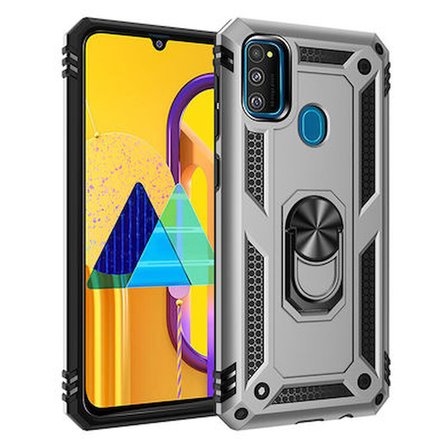 Samsung Galaxy M21 Çift Katmanlı ve Yüzüklü Tam Koruma Vega Premium Kılıf