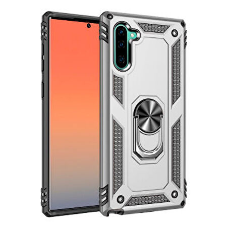 Samsung Galaxy Note 10 Çift Katmanlı ve Yüzüklü Tam Koruma Vega Premium Kılıf