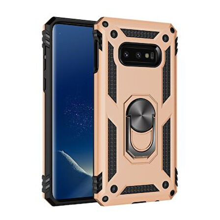 Samsung Galaxy S10E Çift Katmanlı ve Yüzüklü Tam Koruma Vega Premium Kılıf
