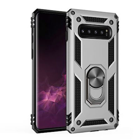 Samsung Galaxy S10 Plus Çift Katmanlı ve Yüzüklü Tam Koruma Vega Premium Kılıf