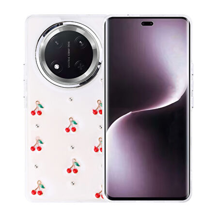 Honor Magic 7 Lite Mini Figürlü ve Kamera Çerçeveli Ultra Sağlam Sararmaz Pole Premium Kapak