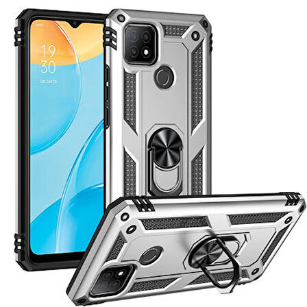 Oppo A15 Kılıf Tam Koruma Çift Katmanlı İbiza Sert Silikon Kapak