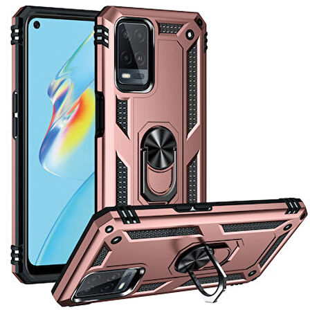 Oppo A54 4G Çift Katmanlı ve Yüzüklü Tam Koruma Vega Premium Kılıf