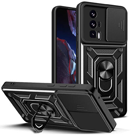 Poco F5 Pro Kamera Koruma Sürgülü ve Tam Koruma Sağlayan Sert Puma Silikon Kılıf