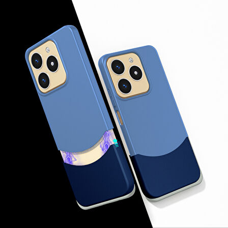 Realme C61 Ultra İnce Yapılı Çift Renkli Duble Sert Silikon Kapak