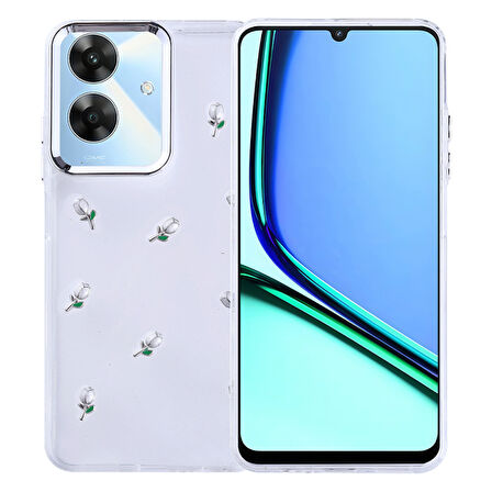Realme Note 60 Kılıf Figürlü ve Sert Yapılı Şeffaf Sağlam Premium Silikon Kapak RYC/Kutup