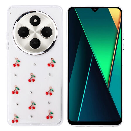 Redmi 14C 4G Mini Figürlü ve Kamera Çerçeveli Ultra Sağlam Sararmaz Pole Premium Kapak