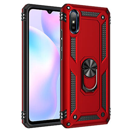 Redmi 9A Çift Katmanlı ve Yüzüklü Tam Koruma Vega Premium Kılıf
