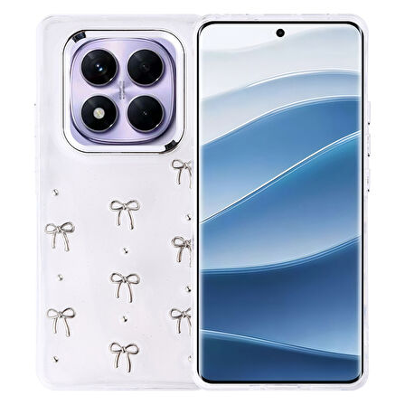 Redmi Note 14 Pro Plus Kılıf Simli Kamera Çerçveli ve Mini Fİgür Desenli Ultra Koruma Sağlayan Kutup Sert Silikon Kapak