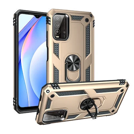 Redmi Note 9 4G Çift Katmanlı ve Yüzüklü Tam Koruma Vega Premium Kılıf