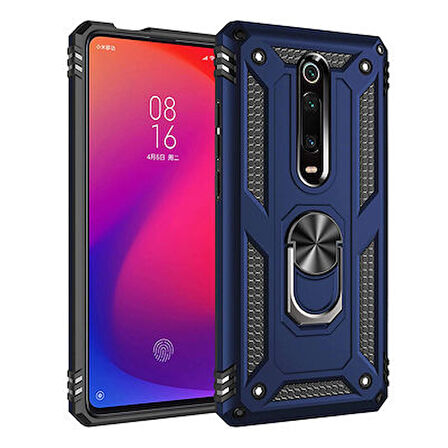 Xiaomi Mi 9T Çift Katmanlı ve Yüzüklü Tam Koruma Vega Premium Kılıf