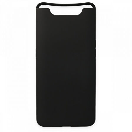 Samsung Galaxy A80 Kılıf İçi Kadife Kaplı Nano Silikon Kapak - Siyah