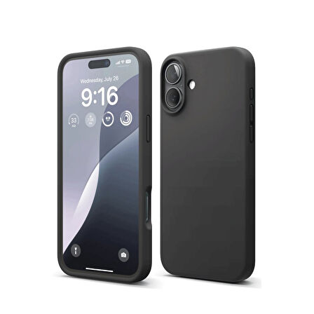 iPhone 16 Plus İçi Kadife Kaplı Esnek Silikon Kapak RYC/ Nano Lansman