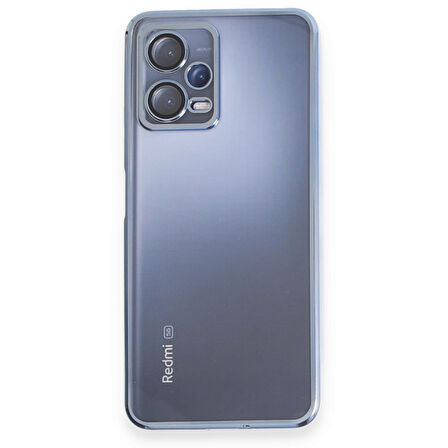 Redmi Note 12 5G Kılıf Kamera Lens Korumalı Razer Lens Silikon Kapak - Açık Mavi