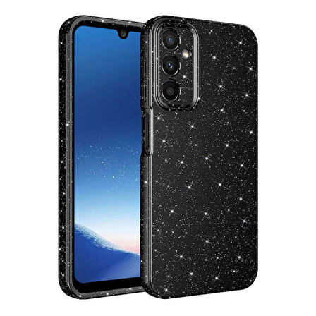 Samsung Galaxy A25 Kılıf Parlak Simli ve Kamera Korumalı Spoty Silikon Kapak