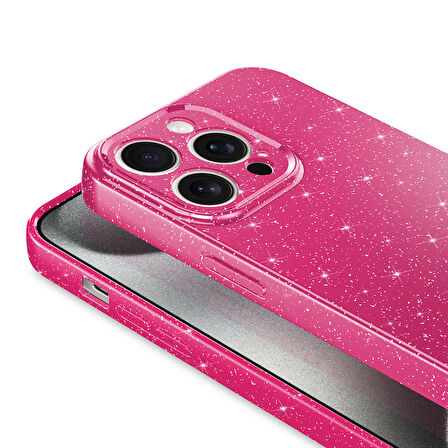 Galaxy S24 FE Kılıf Parlak Simli ve Kamera Korumalı Spoty Silikon Kapak