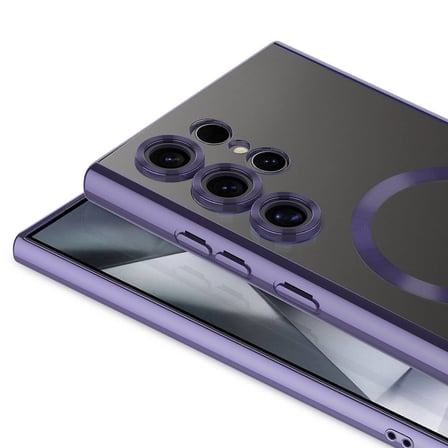 iPhone 16 Pro Max Kılıf M-Safe Destekli ve Kenarları Parlak Arkası Şeffaf Şık Silikon Kapak Royal Case/Demre