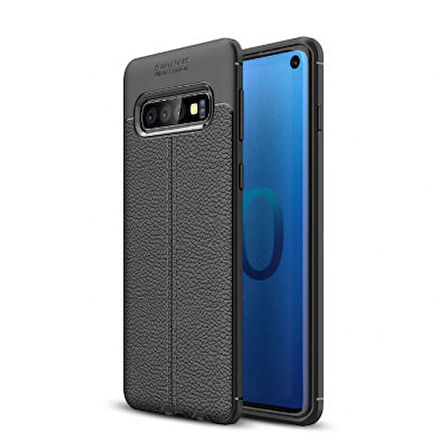 Samsung Galaxy S10 Plus Kılıf Deri Desenli ve Esnek Yapılı Sağlam Derry Silikon Kılıf