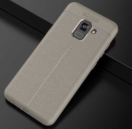 Samsung Galaxy A8 2018 Kılıf Deri Silikon Yüzeyli Yüksek Kaliteli Sİlikondan Üretilmiş Premium Silikon Kapak RYC/Niss