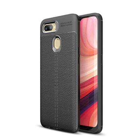 Oppo A7X Kılıf Deri Silikon Yüzeyli Yüksek Kaliteli Sİlikondan Üretilmiş Premium Silikon Kapak RYC/Niss