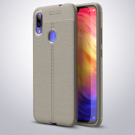 Redmi Note 7 Kılıf Deri Silikon Yüzeyli Yüksek Kaliteli Sİlikondan Üretilmiş Premium Silikon Kapak RYC/Niss