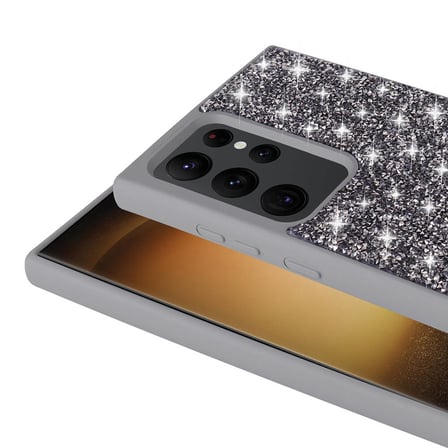 Samsung Galaxy S24 Ultra Kılıf Parlak Taşlı Süslemeli Şık Pırlanta Kapak