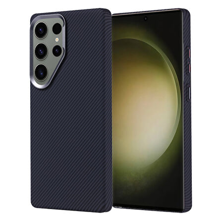 Galaxy S25 Ultra Kılıf Magsafe Destekli Ultra İnce Karbon Fiber Desenli Slimfiber Premium Kapak