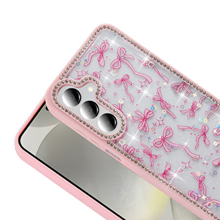 Samsung Galaxy A26Kılıf Taş ve Sim Süslemeli Elunya Premium Sert Silikon Kapak