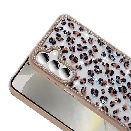 Samsung Galaxy A36Kılıf Taş ve Sim Süslemeli Elunya Premium Sert Silikon Kapak