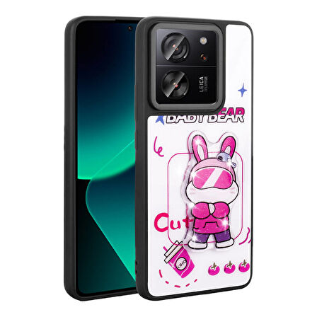 Xiaomi Mi 13T Kılıf Kabartma Parlak Figürlü Şık Anylove Premium Silikon Kapak