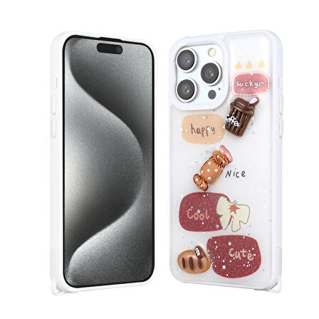 iPhone 15 Pro Max Kılıf 3D Figürlü ve Sert Premium Silikon Kapak RYC/Cevze