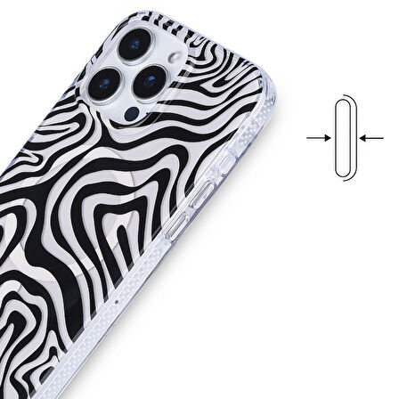 iPhone 14 Pro Max Kılıf Magsafe Destekli ve Desenlik Velixa Premium Sert Silikon Kapak