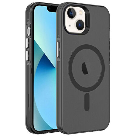 iPhone 14 Pro Max kılıf Şeffaf Magsafeli ve Mat Buz Tasarımlı İce Armor Sert Silikon Kapak