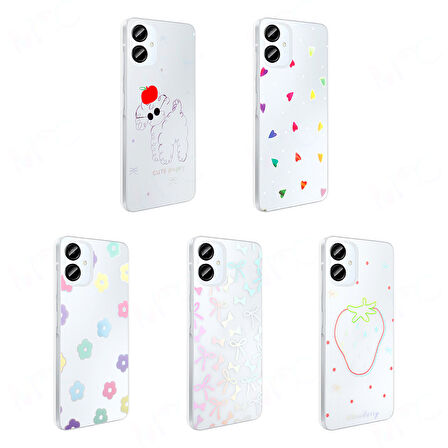 Galaxy A06 Kılıf Şeffaf Yapılı ve Figürlü Folk Premium Sert Silikon Kapak