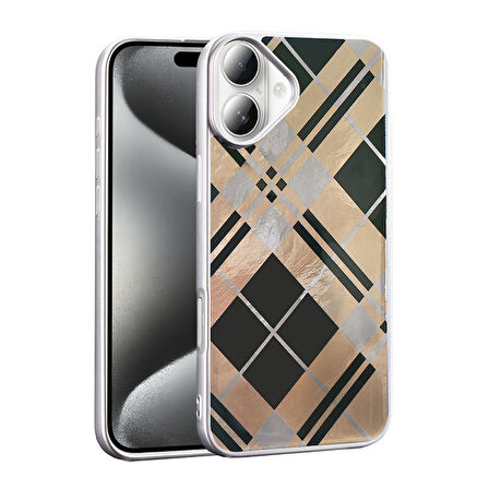 iPhone 16 Kılıf Desen Detaylı Şık Mep Premium Silikon Kapak