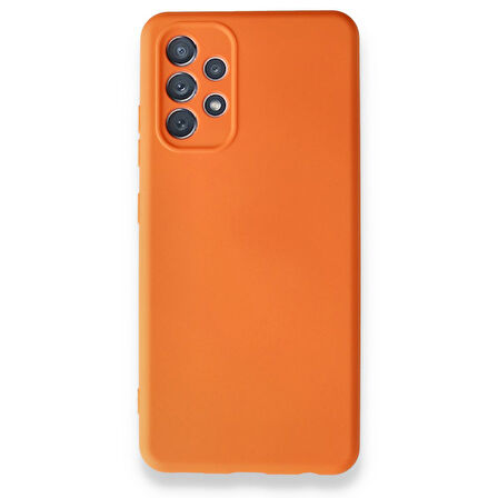 Samsung Galaxy A32 Kılıf İçi Kadife Kaplı Nano Silikon Kapak - Turuncu
