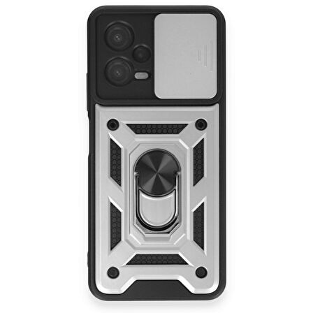 Poco X5 5G Kılıf Kamera Koruma Sürgülü Şık Pars Tank Sert Silikon Kapak