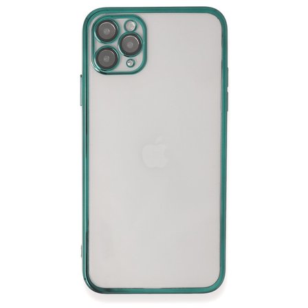 iPhone 11 Pro Max Kılıf Kamera Lens Korumalı Parlak Silikon Kapak RYC/Razer Lens - Yeşil